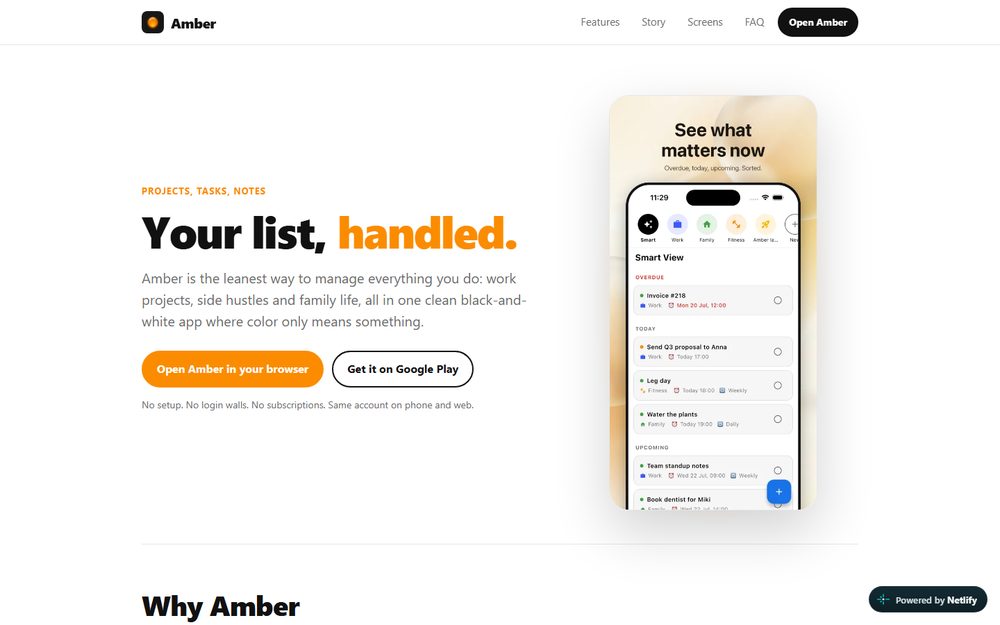 Amber website