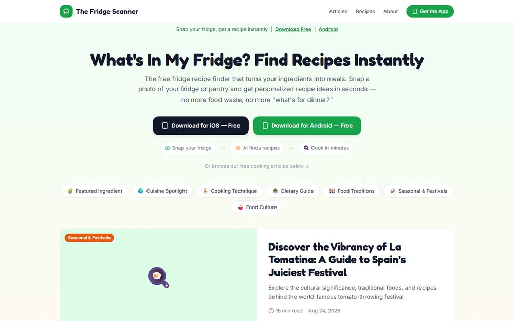 Fridge Scanner website